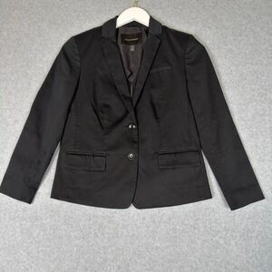 Banana Republic Womens 0P Black Two Button Blazer Jacket Petite Preppy Office
